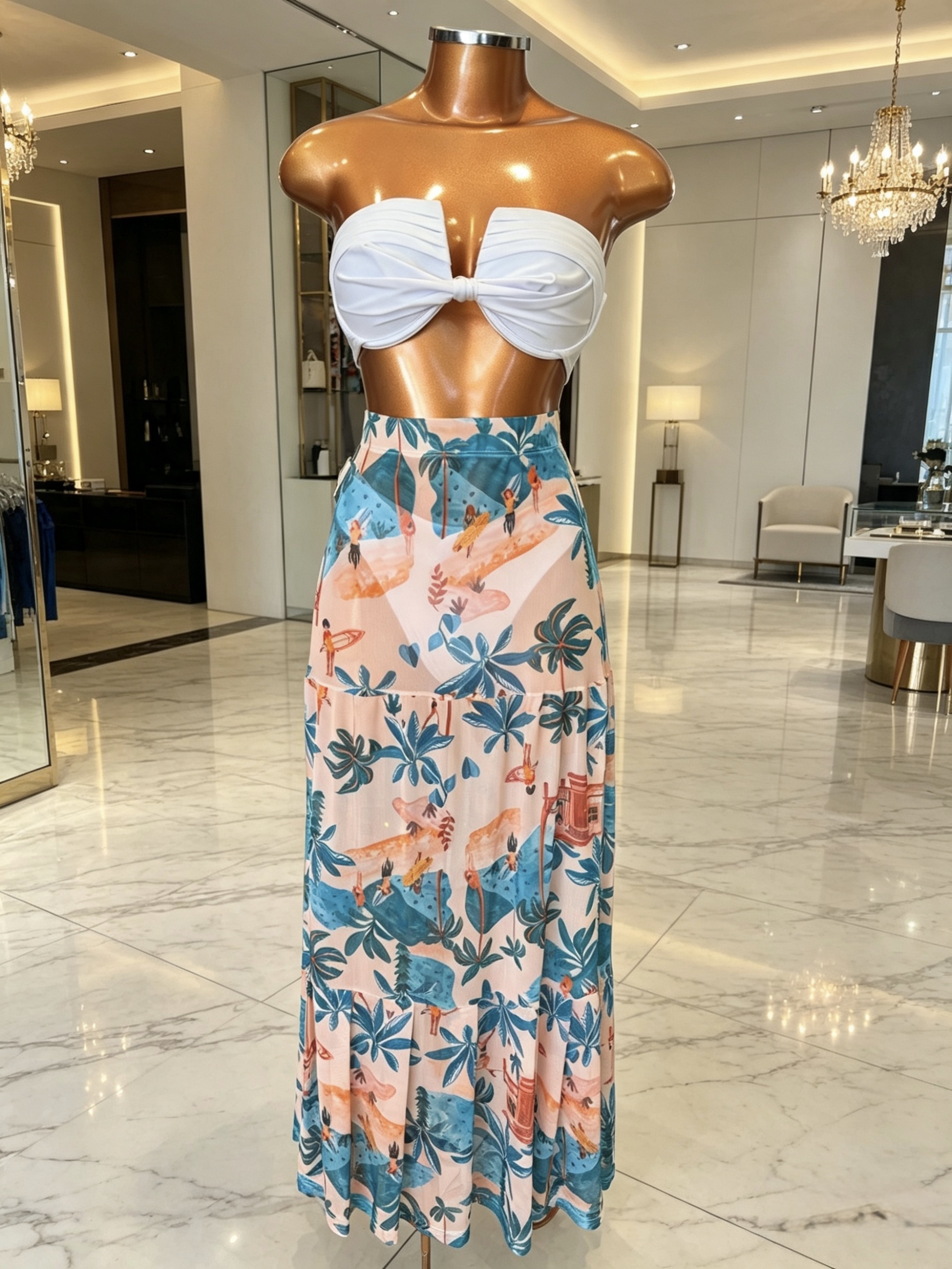 🌴 Saída de Praia Estampada Tule 04