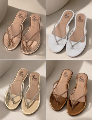 Rasteira Feminina Glamour Dourada com Strass